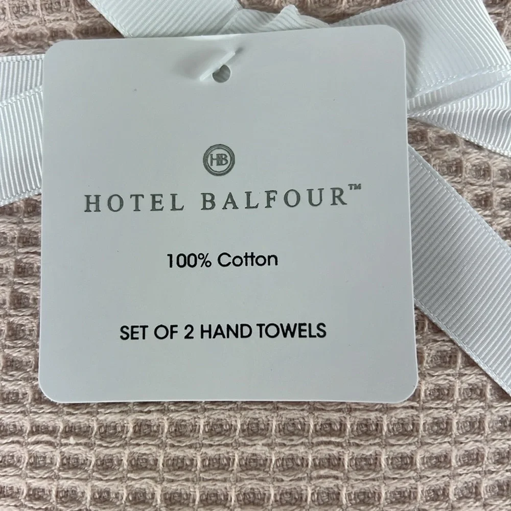 Hotel Balfour Hand Towels Light Pink 100% Cotton 2 Pieces NEW
